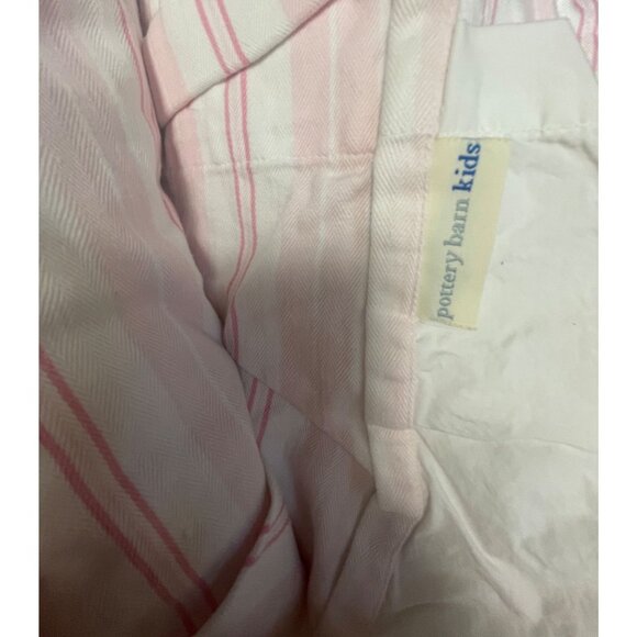 POTTERY BARN KIDS Fully Lined Pink White Stripe Curtain Panels 88”x96 2 Panels - Picture 2 of 4